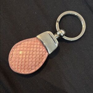 Pink Leather Keychain